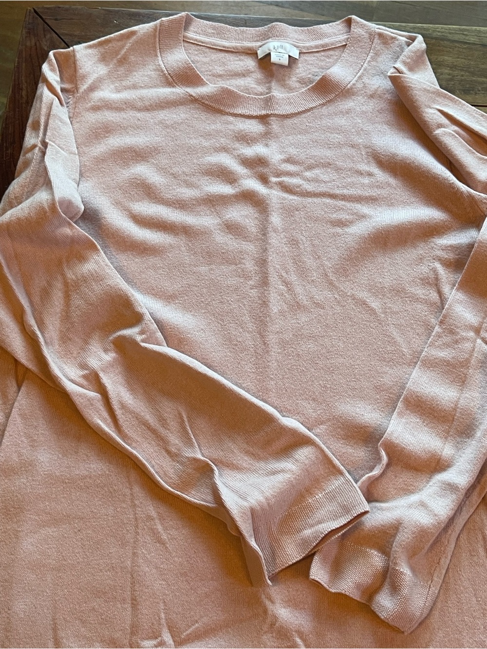 Light Pink Crewneck Long-Sleeve Sweater - j.jill